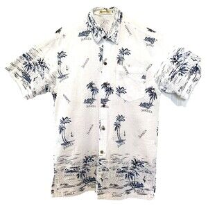 Shoreline Jamacia Palm Trees Shirt Mens XL Beachy Resort Vacation 100% Cotton